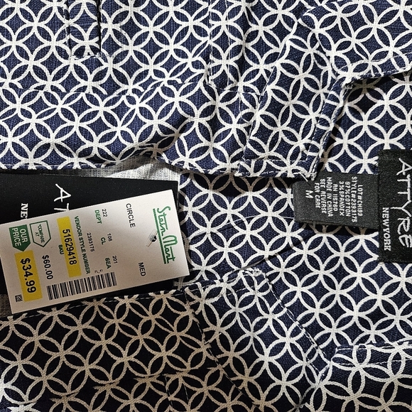 NEW Attyre Women's Open Lightweight Denim Jacket Blazer Medium Abstract Geometri - Picture 6 of 7